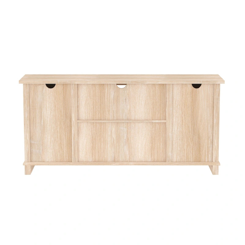 58" Farmhouse TV Stand with Sliding Barn Doors & Adjustable Shelves