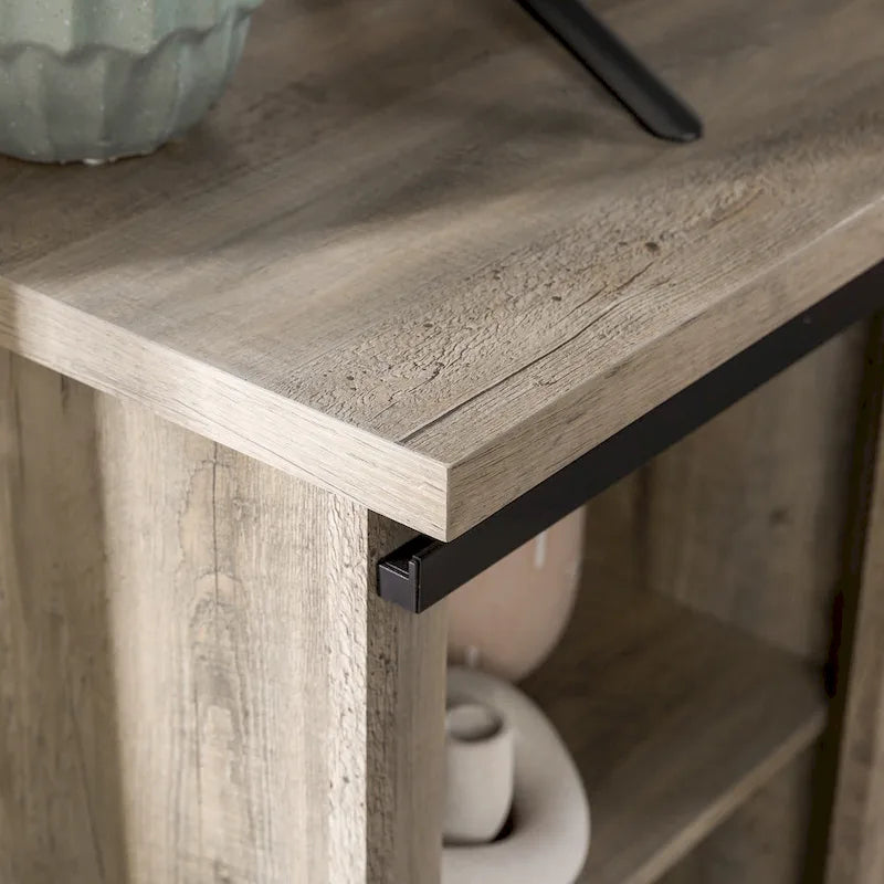 58" Farmhouse TV Stand with Sliding Barn Doors & Adjustable Shelves