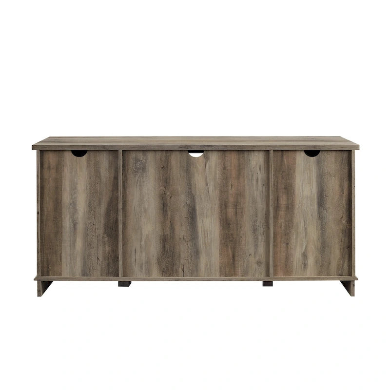 58" Farmhouse TV Stand with Sliding Barn Doors & Adjustable Shelves