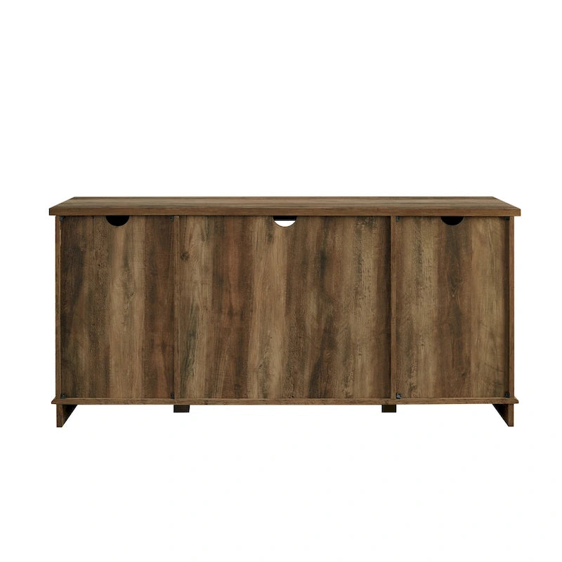 58" Farmhouse TV Stand with Sliding Barn Doors & Adjustable Shelves