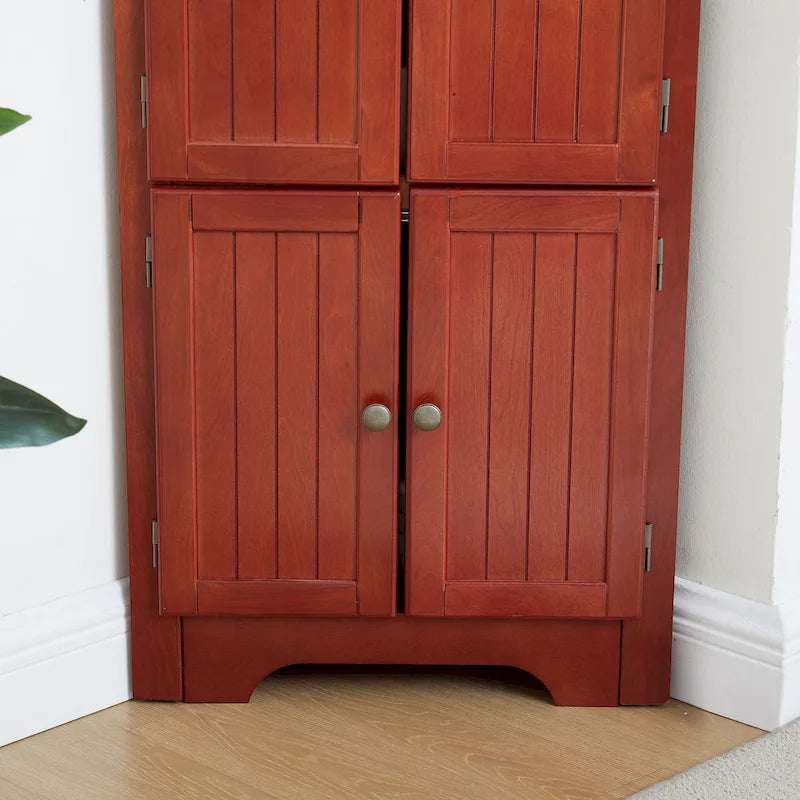 72" Tall Corner Kitchen Pantry Cabinet with 8 Doors & Adjustable Shelves