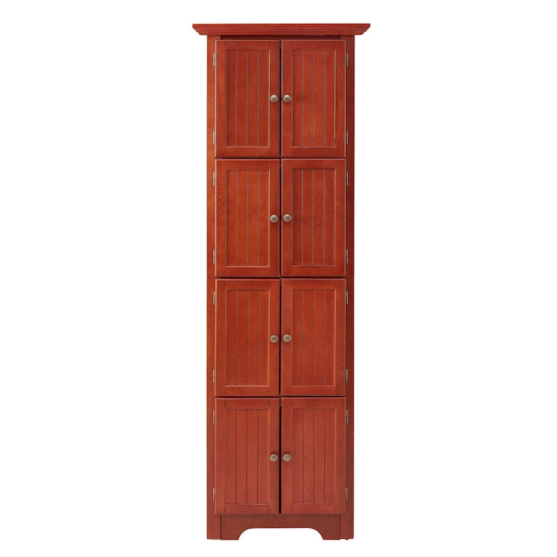 72" Tall Corner Kitchen Pantry Cabinet with 8 Doors & Adjustable Shelves