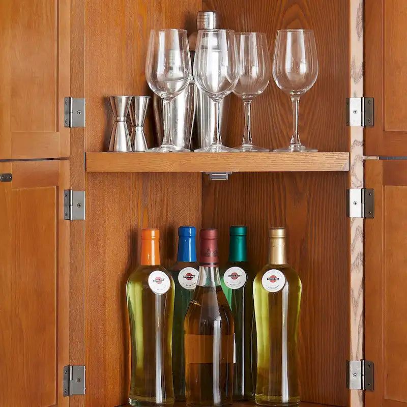 72" Tall Corner Kitchen Pantry Cabinet with 8 Doors & Adjustable Shelves