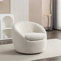 Barrel Swivel Chair with Round Metal Base — 360° Rotating Accent Chair