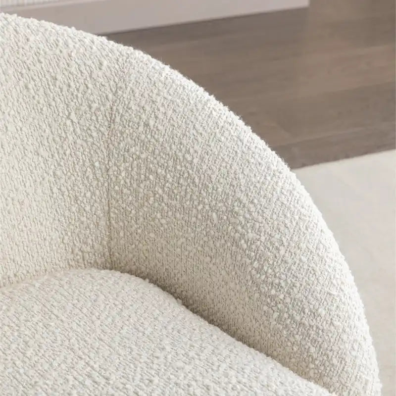 Barrel Swivel Chair with Round Metal Base — 360° Rotating Accent Chair