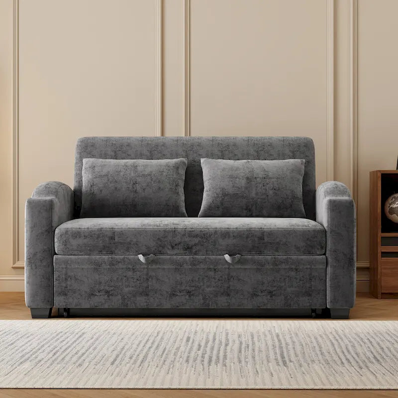 Convertible Loveseat Sofa Bed with USB Ports & Cup Holders