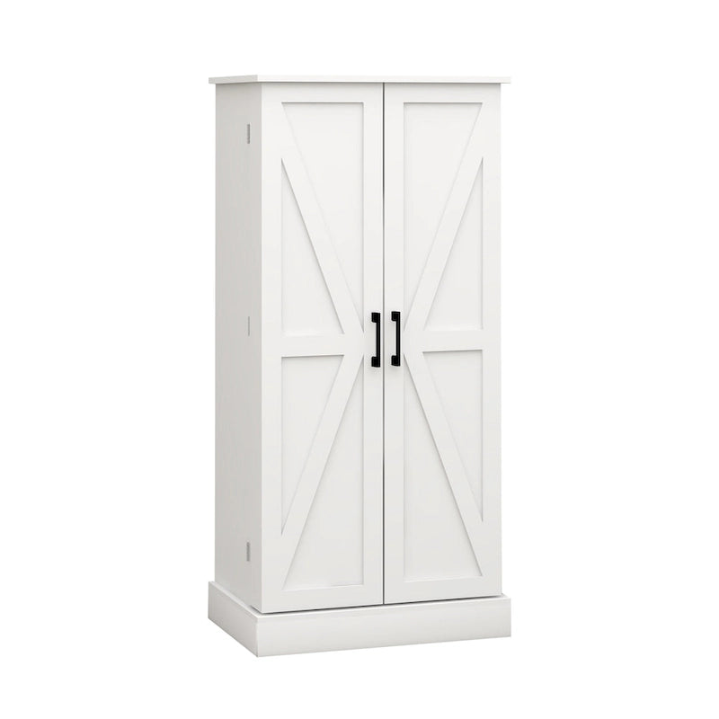 Freestanding Kitchen Pantry Cabinet with LED Sensor Light, 5-Tier Shelves & USB Port