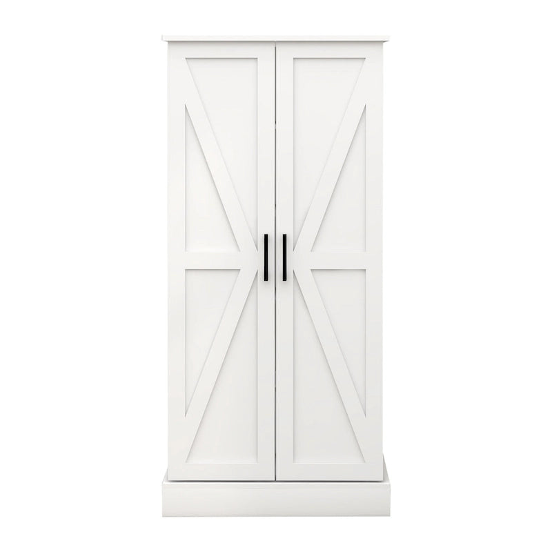 Freestanding Kitchen Pantry Cabinet with LED Sensor Light, 5-Tier Shelves & USB Port