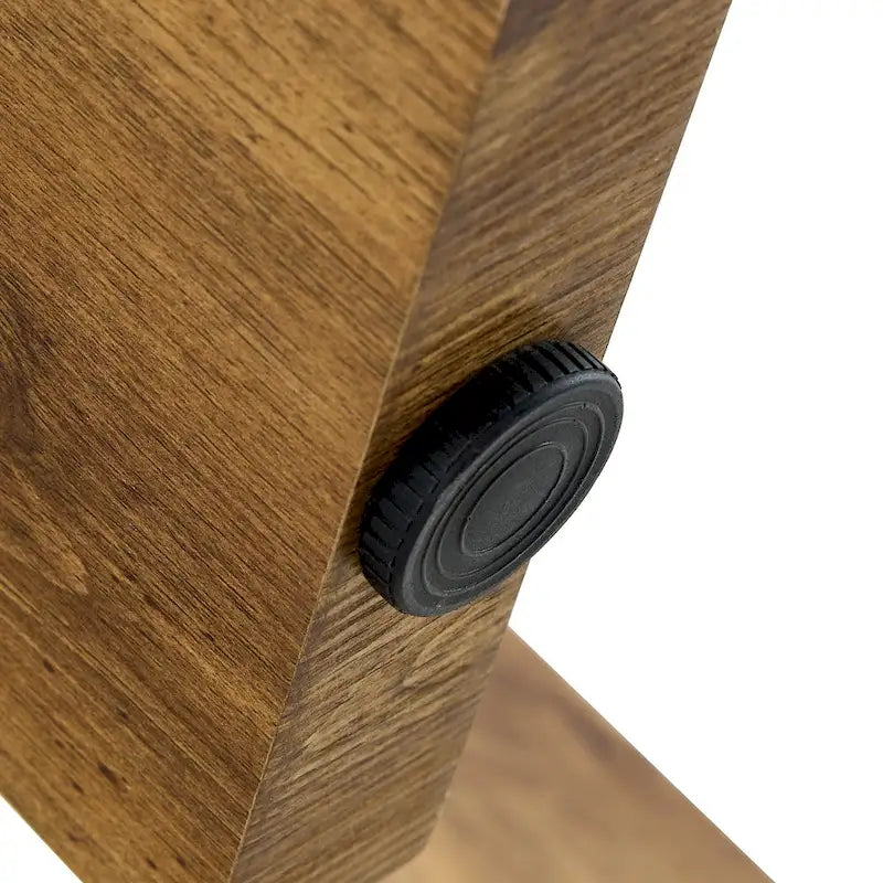 Round Minimalist Coffee Table with Wood-Textured Legs