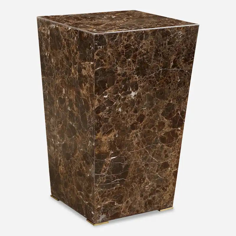Emperador Marble Accent Table with Stainless Steel Legs