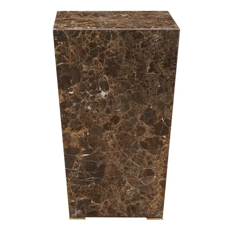 Emperador Marble Accent Table with Stainless Steel Legs