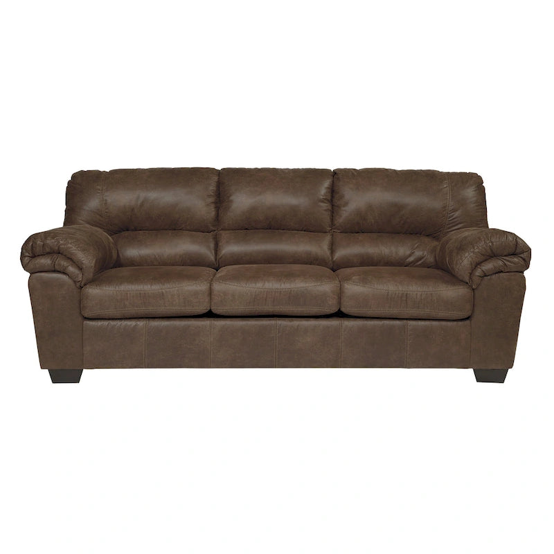 Multi-Tonal Upholstered Sofa with Plush Cushions