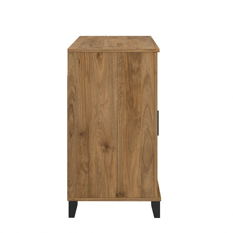 Tall TV Stand with Storage Cabinet, 3 Drawers & Open Shelves