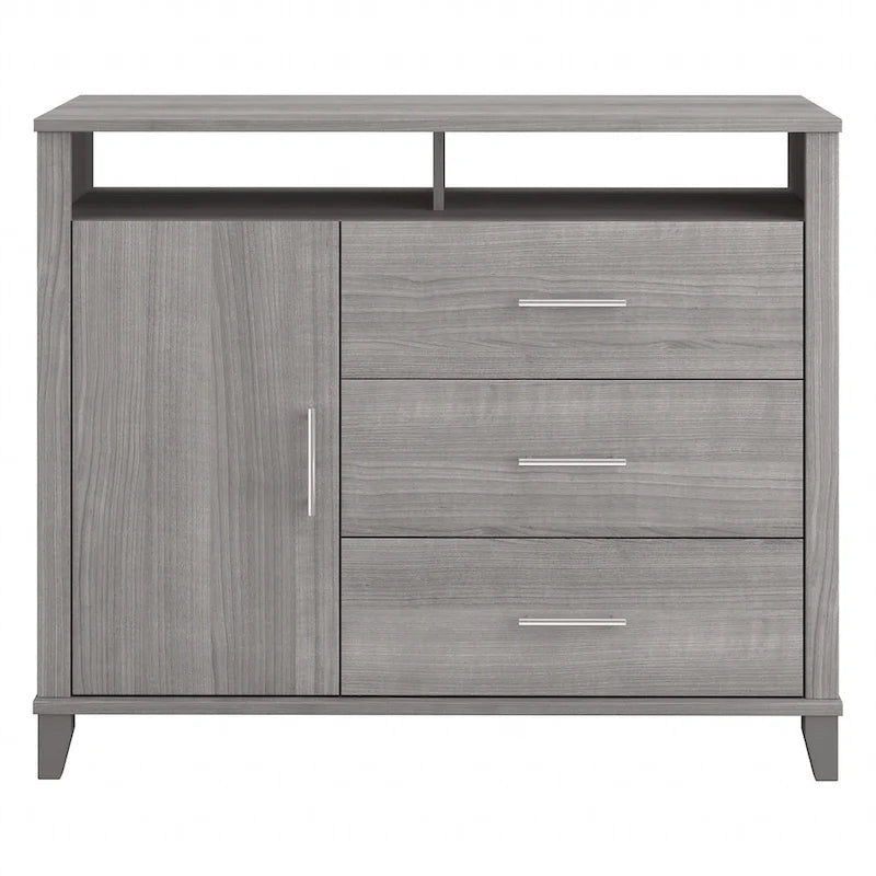 Tall TV Stand with Storage Cabinet, 3 Drawers & Open Shelves