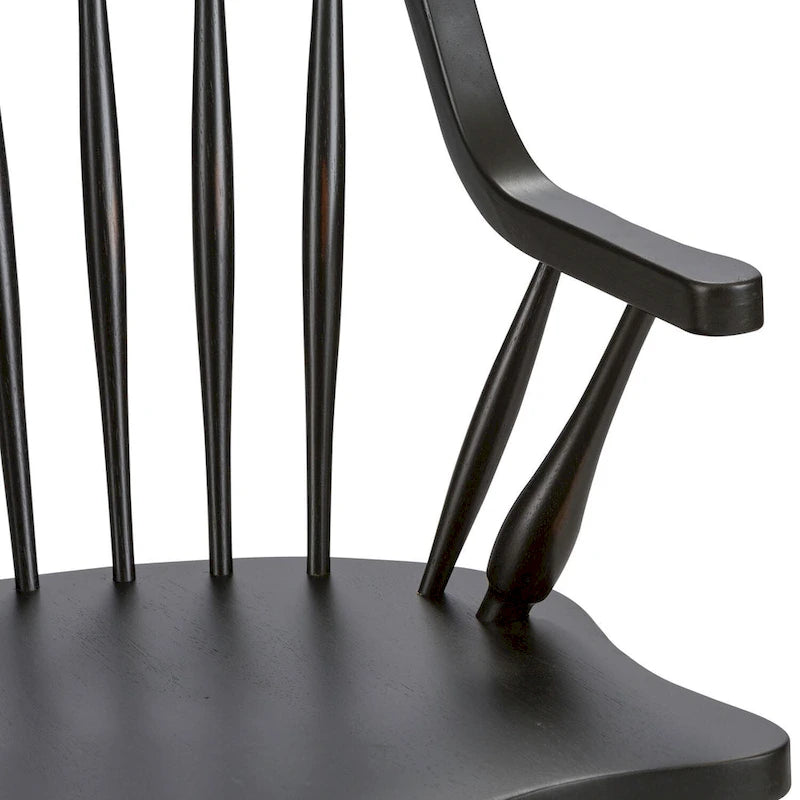 Arm Chair in Rustic Black — Solid Wood Dining Chair