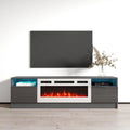 63" TV Stand with Electric Fireplace Insert & 16-Color LED Light System