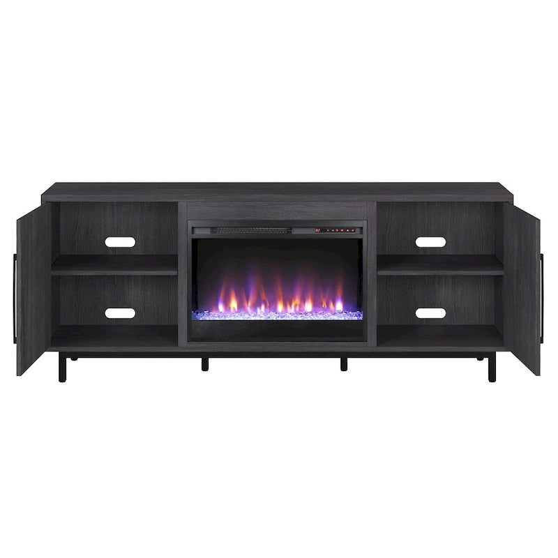 68" Rectangular TV Stand with Crystal Electric Fireplace for TVs up to 75"