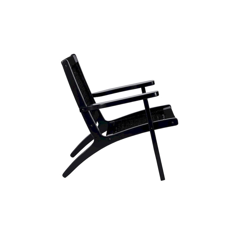 Woven Rope Accent Armchair with Solid Wood Frame