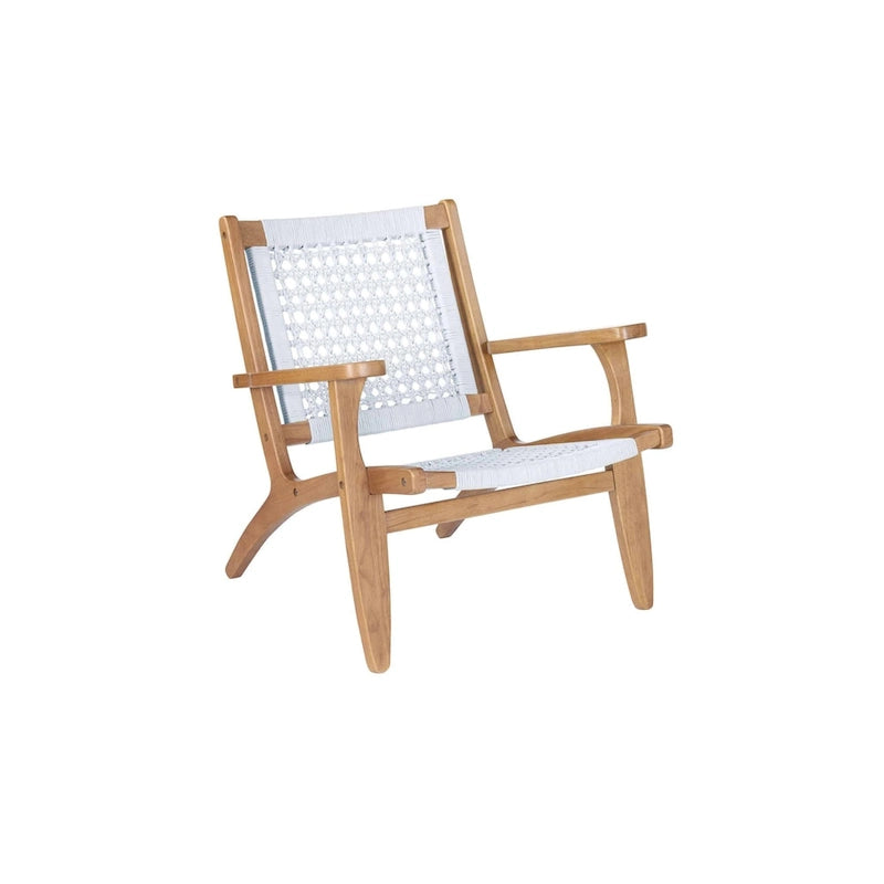 Woven Rope Accent Armchair with Solid Wood Frame