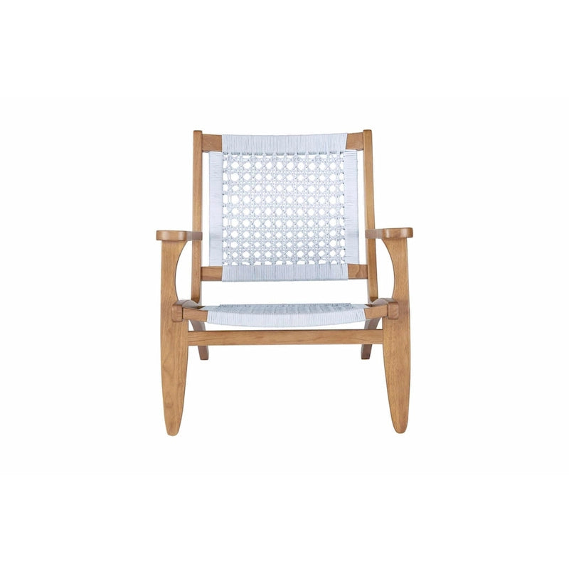 Woven Rope Accent Armchair with Solid Wood Frame