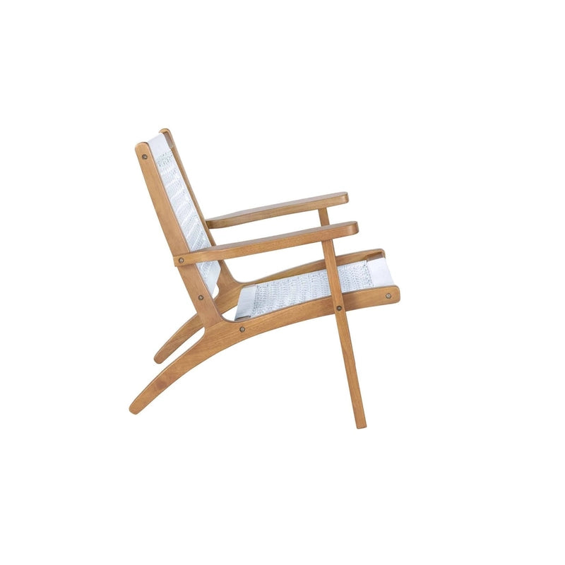 Woven Rope Accent Armchair with Solid Wood Frame