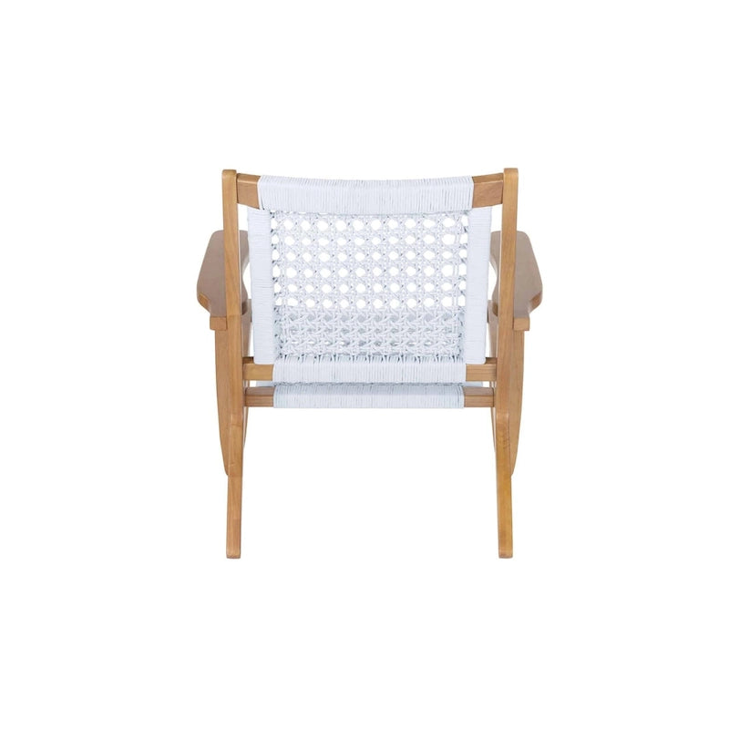 Woven Rope Accent Armchair with Solid Wood Frame