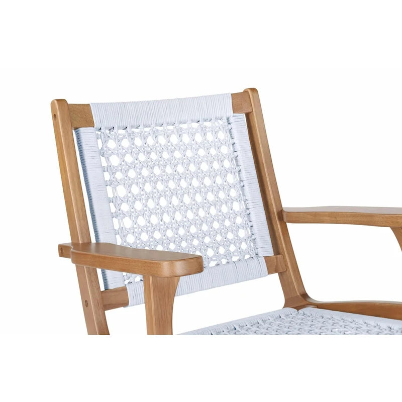 Woven Rope Accent Armchair with Solid Wood Frame
