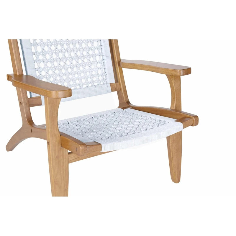 Woven Rope Accent Armchair with Solid Wood Frame