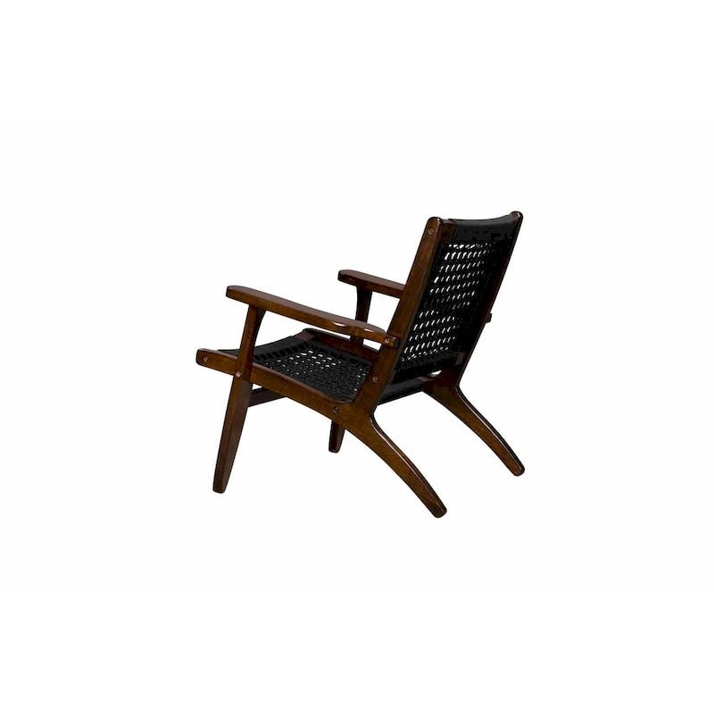Woven Rope Accent Armchair with Solid Wood Frame