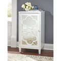 Mirrored Quatrefoil Side Cabinet with Interior Shelf