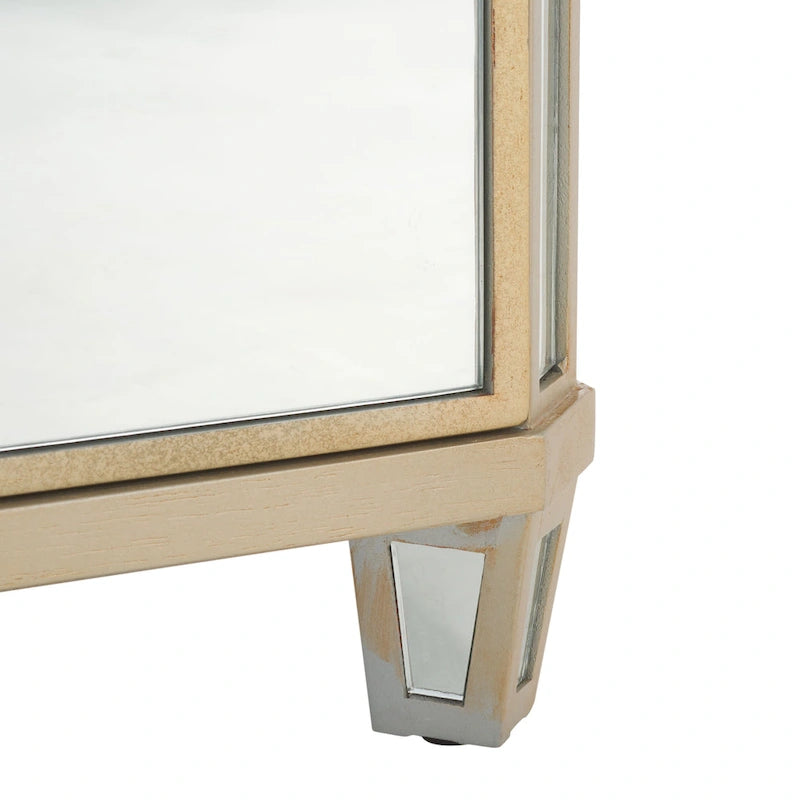 3-Drawer Mirrored Nightstand with Glamorous Finish