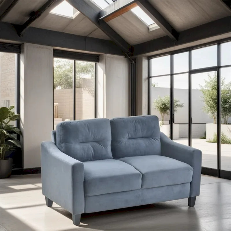 Fabric Upholstered Sofa with Solid Wood Frame & Legs — 2 Sizes