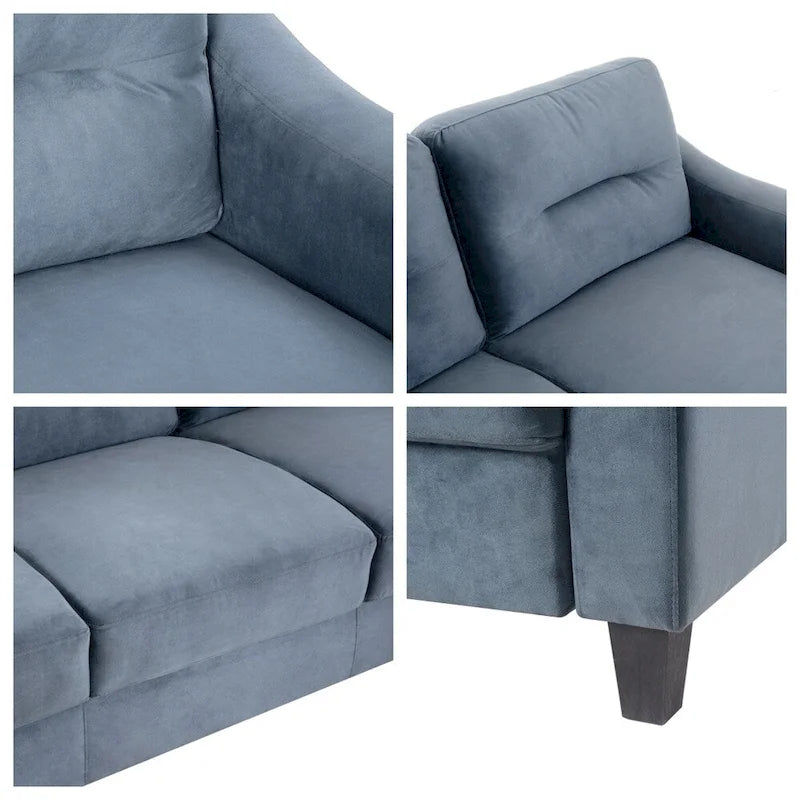Fabric Upholstered Sofa with Solid Wood Frame & Legs — 2 Sizes