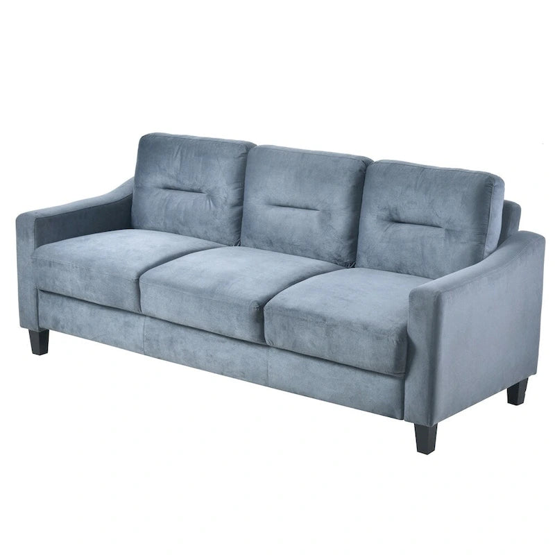 Fabric Upholstered Sofa with Solid Wood Frame & Legs — 2 Sizes