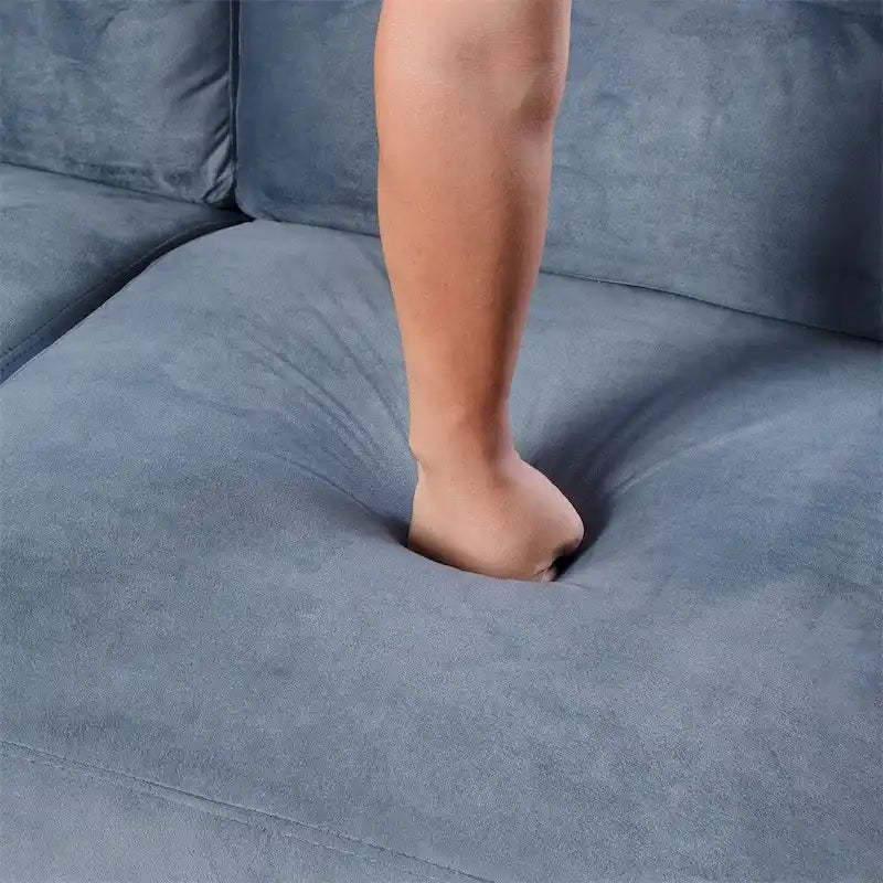 Fabric Upholstered Sofa with Solid Wood Frame & Legs — 2 Sizes