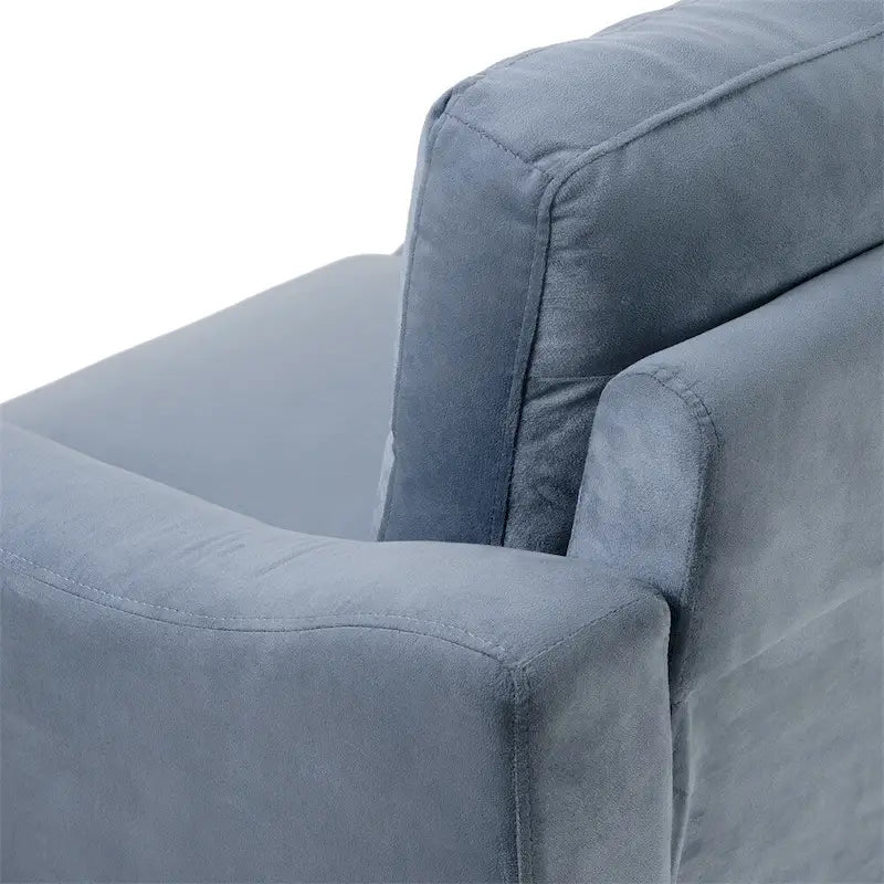 Fabric Upholstered Sofa with Solid Wood Frame & Legs — 2 Sizes