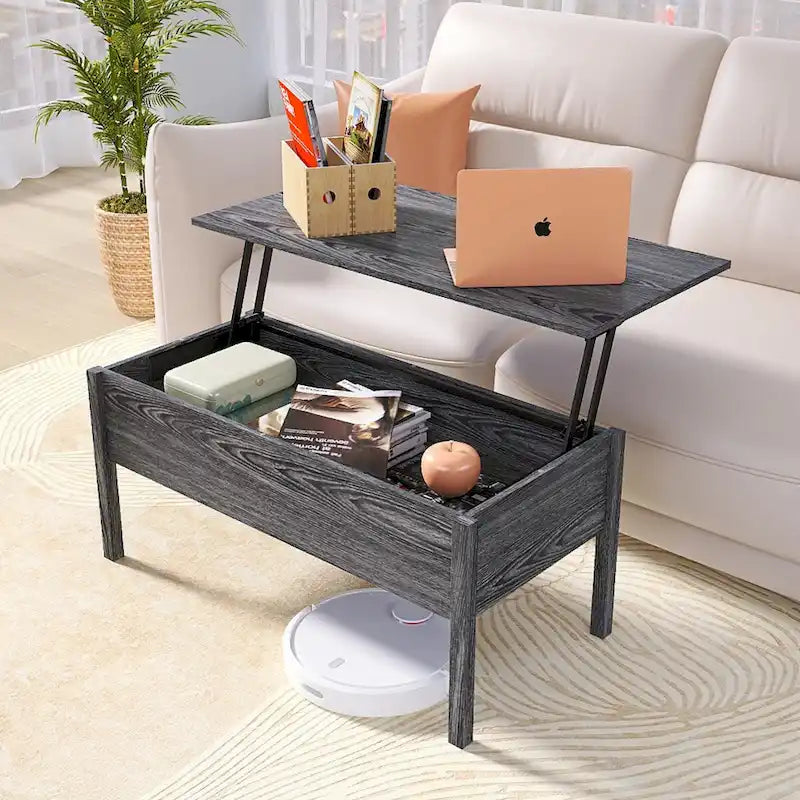Lift Top Coffee Table with Hidden Storage Compartment & Pop-Up Desk