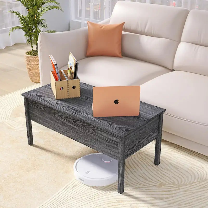 Lift Top Coffee Table with Hidden Storage Compartment & Pop-Up Desk
