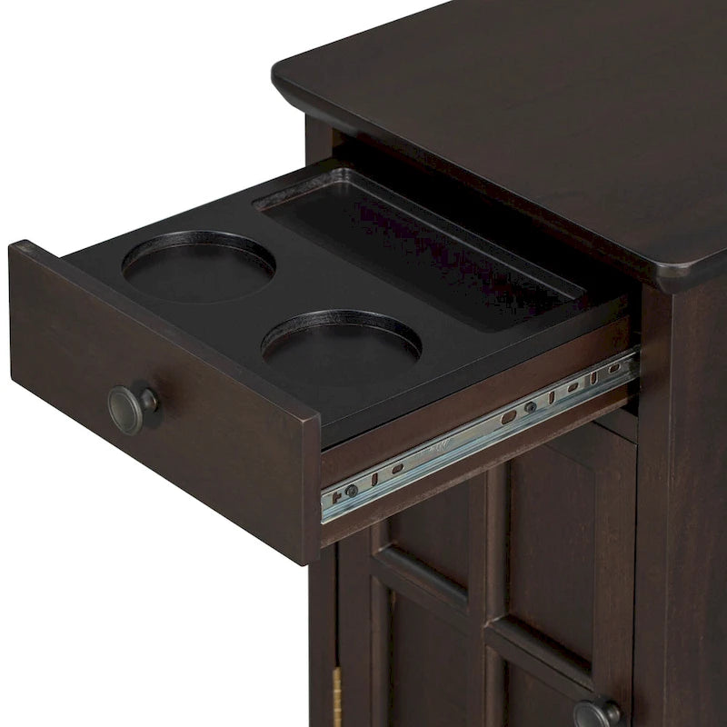 Vintage Narrow End Table with USB & Drawer