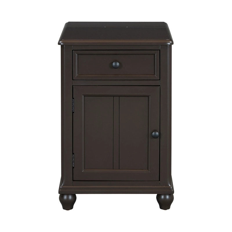 Vintage Narrow End Table with USB & Drawer