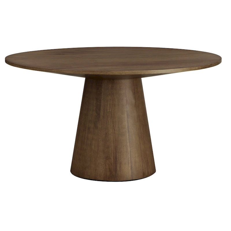 59-Inch Round Dining Table with Solid Wood Pedestal Base