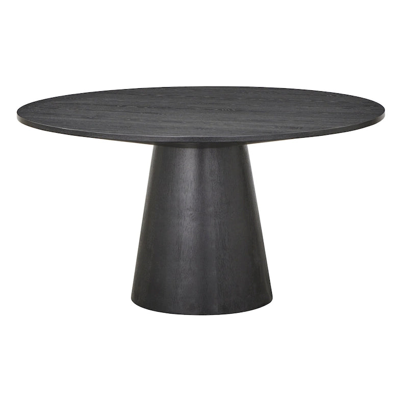 59-Inch Round Dining Table with Solid Wood Pedestal Base