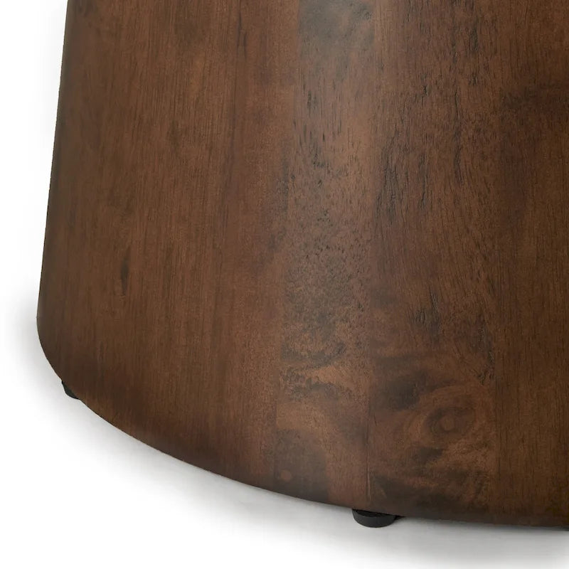 59-Inch Round Dining Table with Solid Wood Pedestal Base
