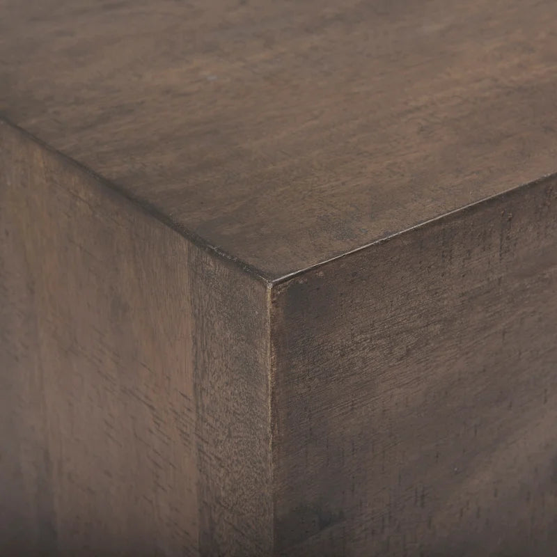 Solid Mango Wood Angular Coffee Table with Layered Triangle Design