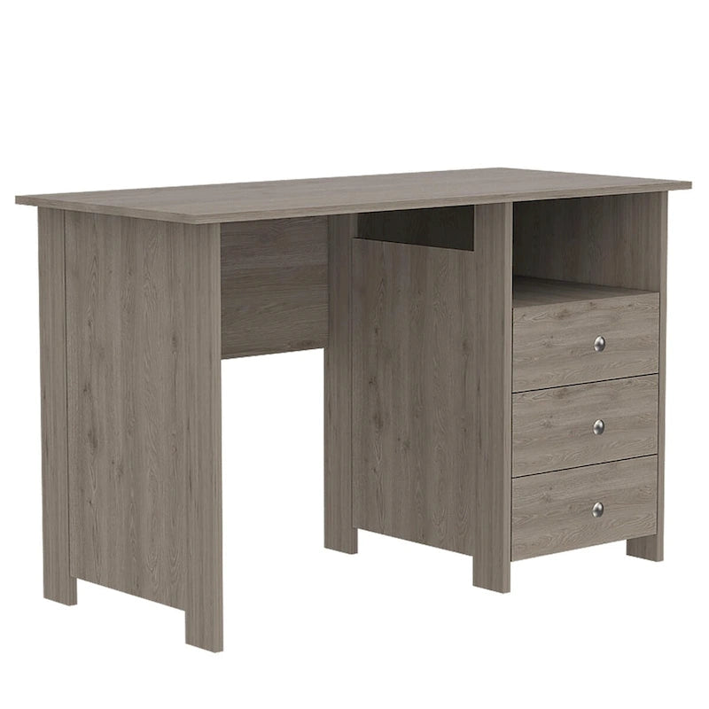 47" Modern Writing & Computer Desk with 3 Drawers & Open Shelf