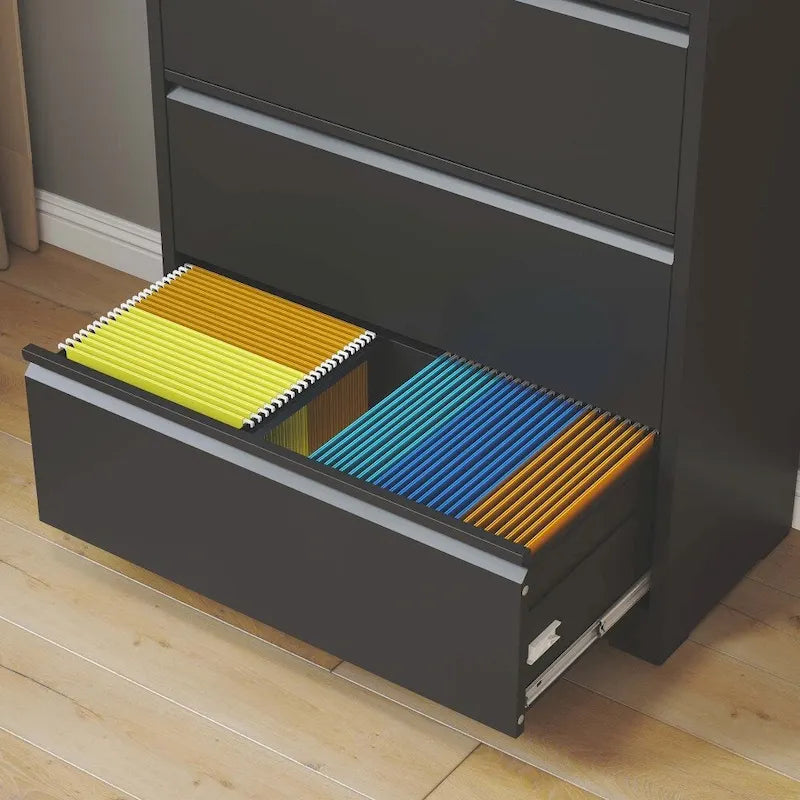 5-Drawer Steel Lateral File Cabinet with Lock