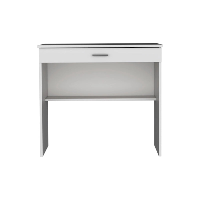 Compact Writing Desk with Drawer & Lower Shelf