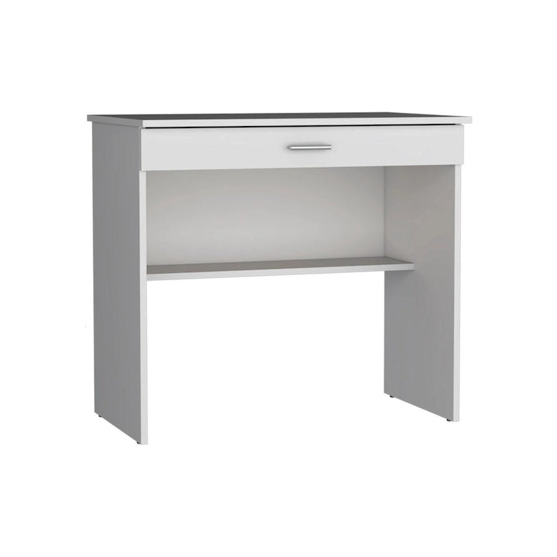 Compact Writing Desk with Drawer & Lower Shelf