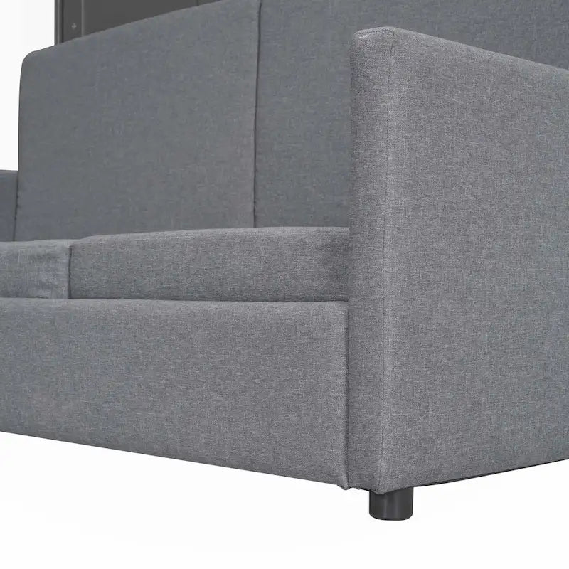 Queen Size Wall Murphy Bed with Sofa & Hidden Storage