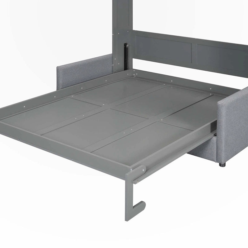 Queen Size Wall Murphy Bed with Sofa & Hidden Storage